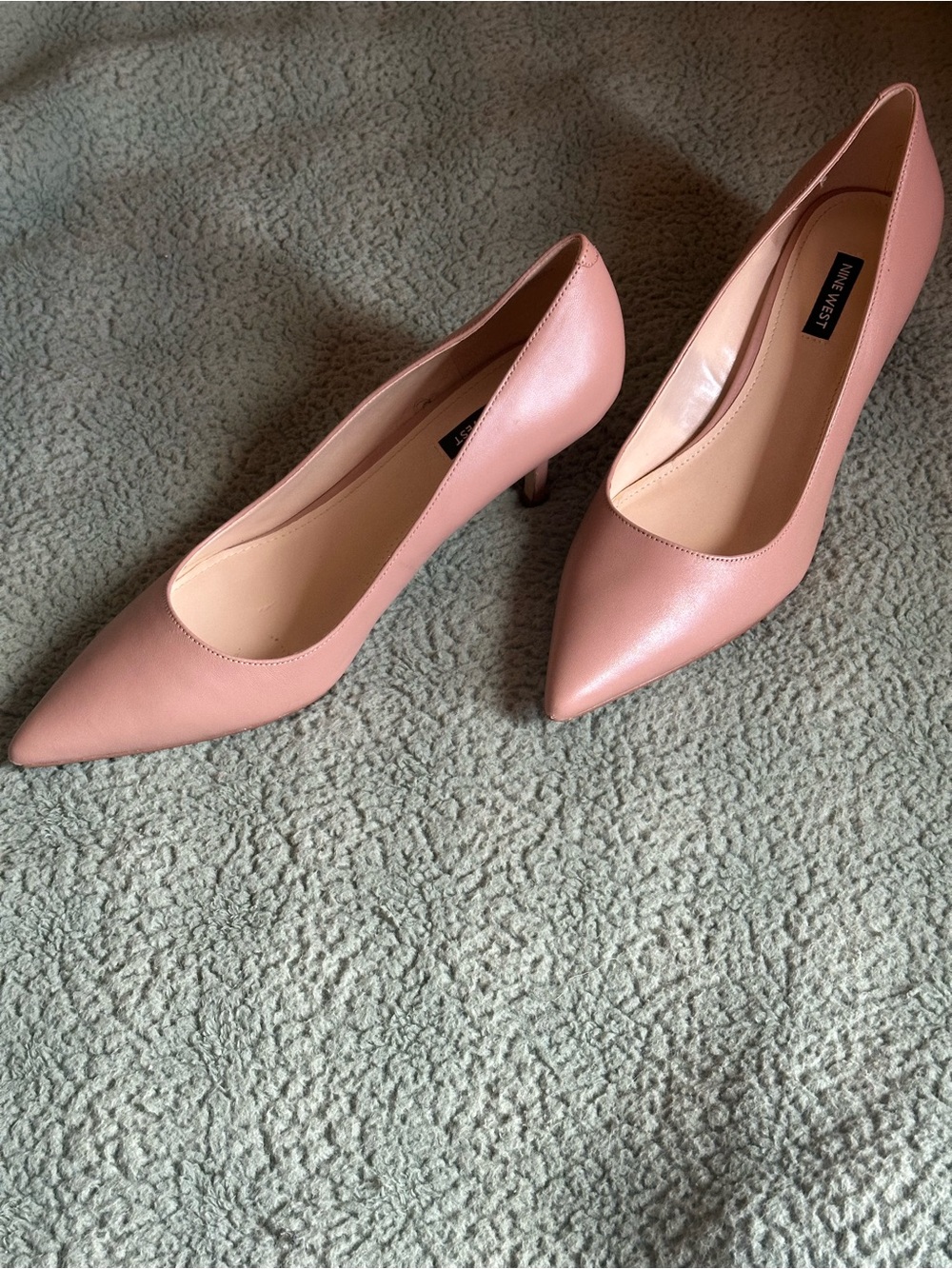 Nine West Blush Pink Pointed Toe Kitten Heels